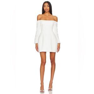 Elliatt Vida Dress in Ivory Off-Shoulder Long Sleeve size m NWOT